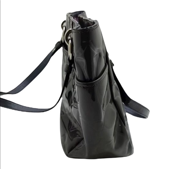 Coach Dark gray Gallery Embossed Patent Leather Tote - Picture 3 of 9